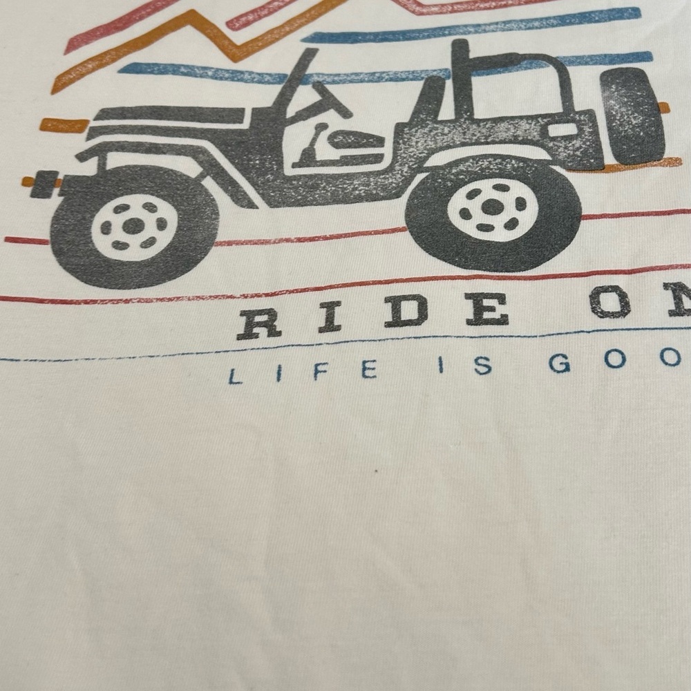 Life Is Good Cream Short Sleeve Tee with Off-Road Graphic - Picture 2 of 5